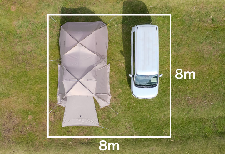 キャンプサイトでのサイズ感