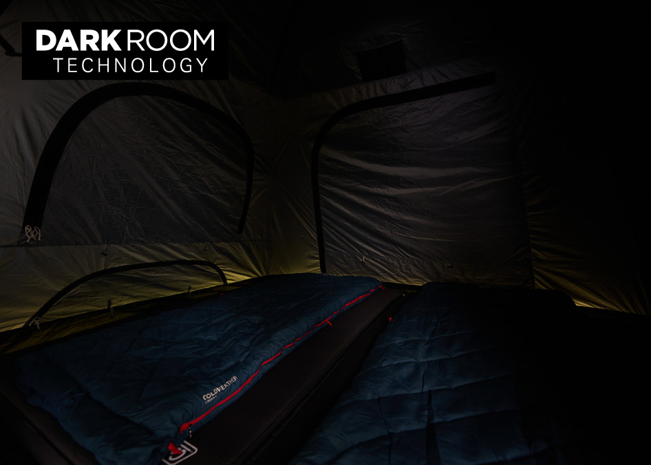 テント内の温度上昇を大きく抑える