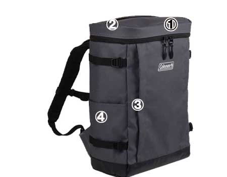 シールド25グレーブラック外側ポケット