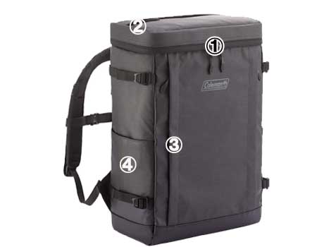 シールド30ヘザーブラック外側ポケット