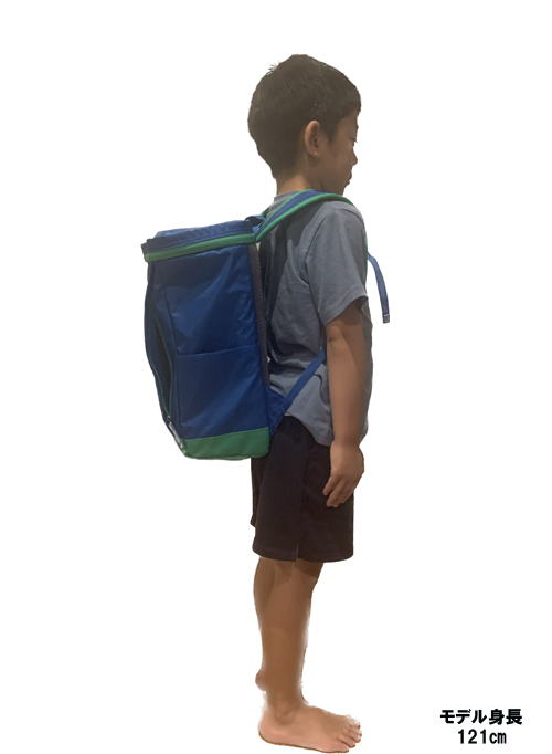 ジャックインパックブルー/グリーンモデル着用