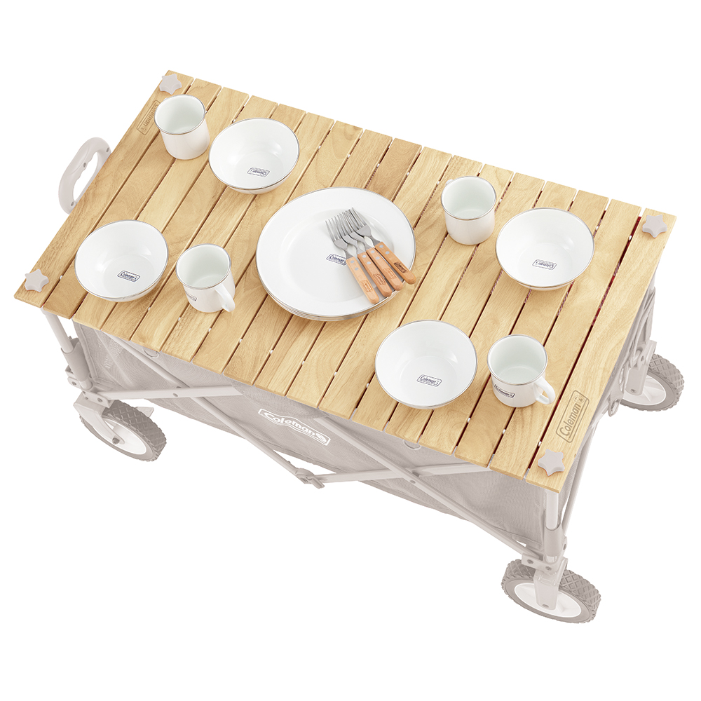 アウトドアワゴンウッドロールテーブル