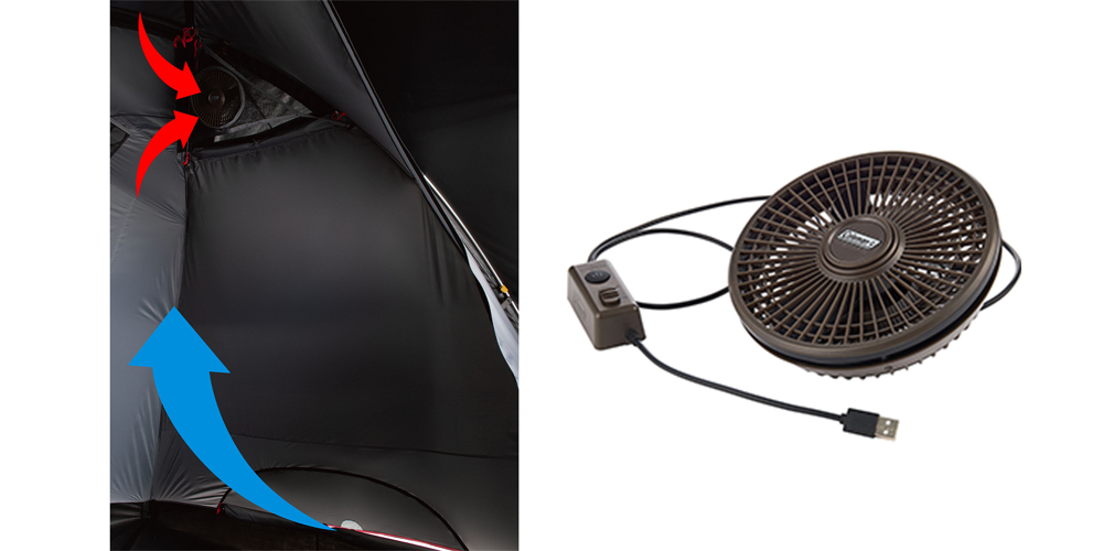 別売りのリバーシブルファンベンチレーションでさらに涼しく