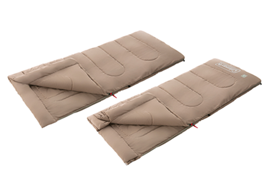 上下を分割して、２つの封筒型スリーピングバッグとしても使用可能（分割時：幅84㎝）