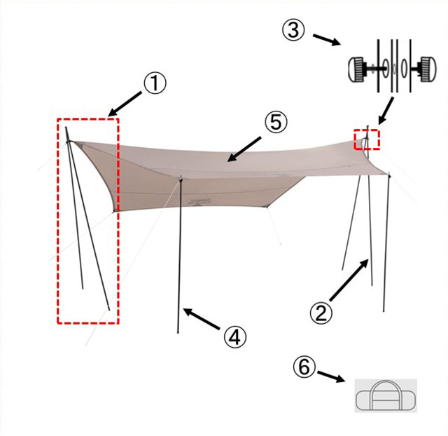 XPヘキサタープ / MDX（グレージュ）用キャリーケース