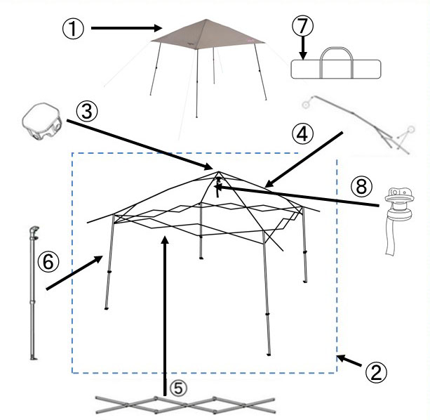 インスタントバイザーシェードⅢ/M( グレージュ）収納ケース