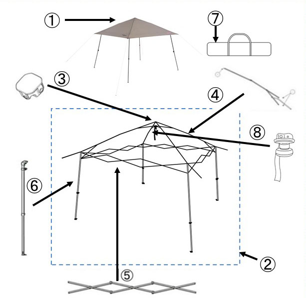 インスタントバイザーシェードⅢ/L( グレージュ）収納ケース