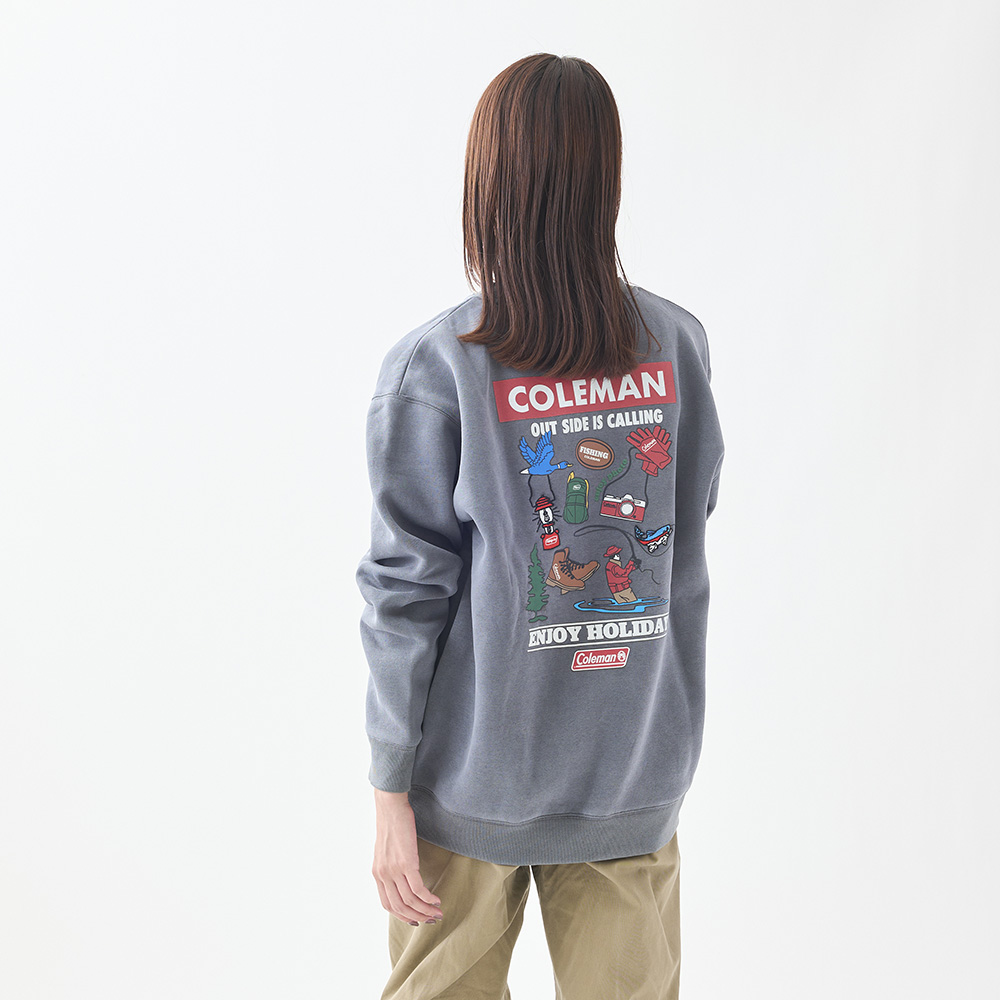 スウェットクルー エンジョイホリデー（チャコール）