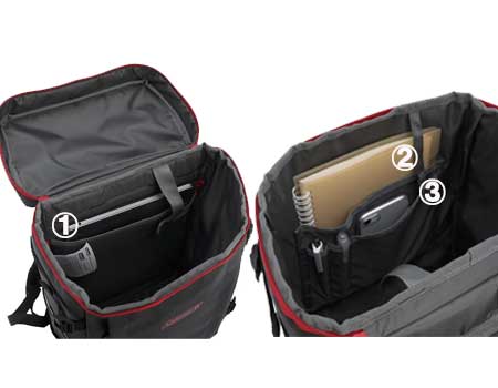 シールド25ヘザーブラックレッド内側ポケット