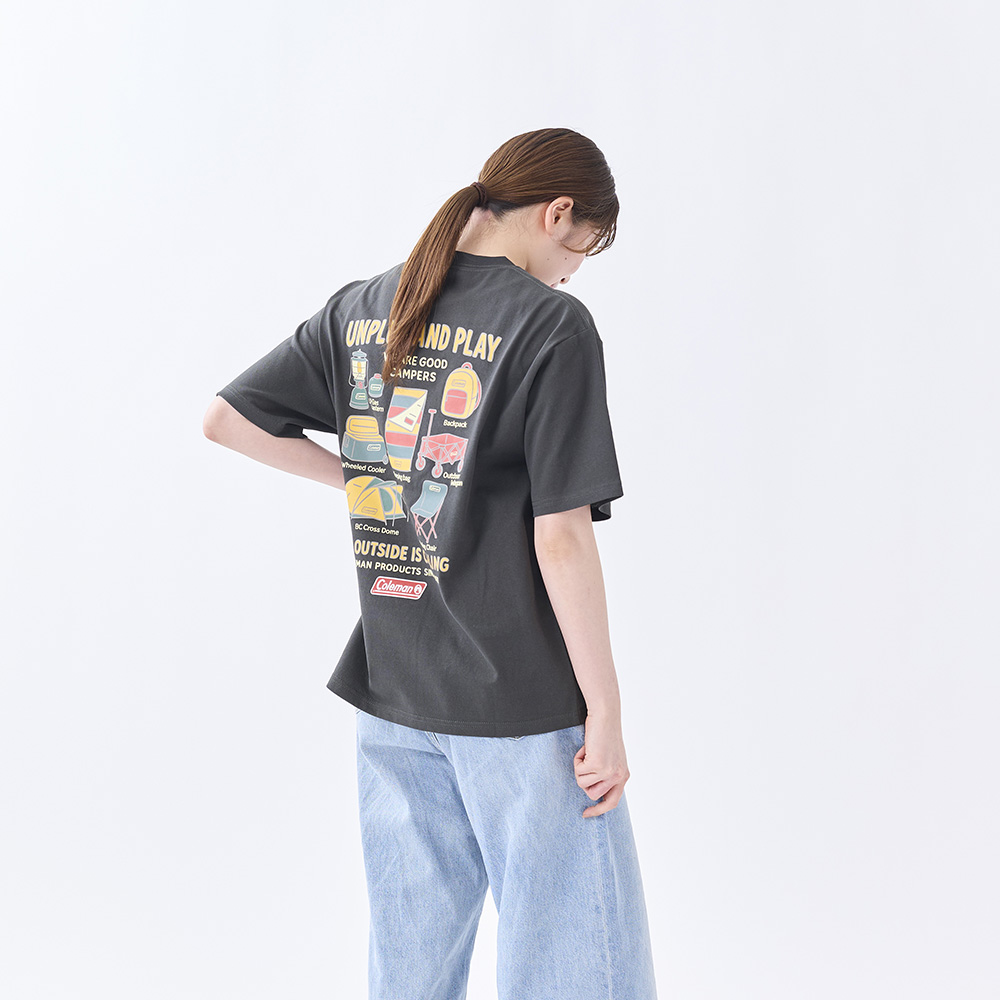 Tシャツ ギアプリント（チャコールグレー）