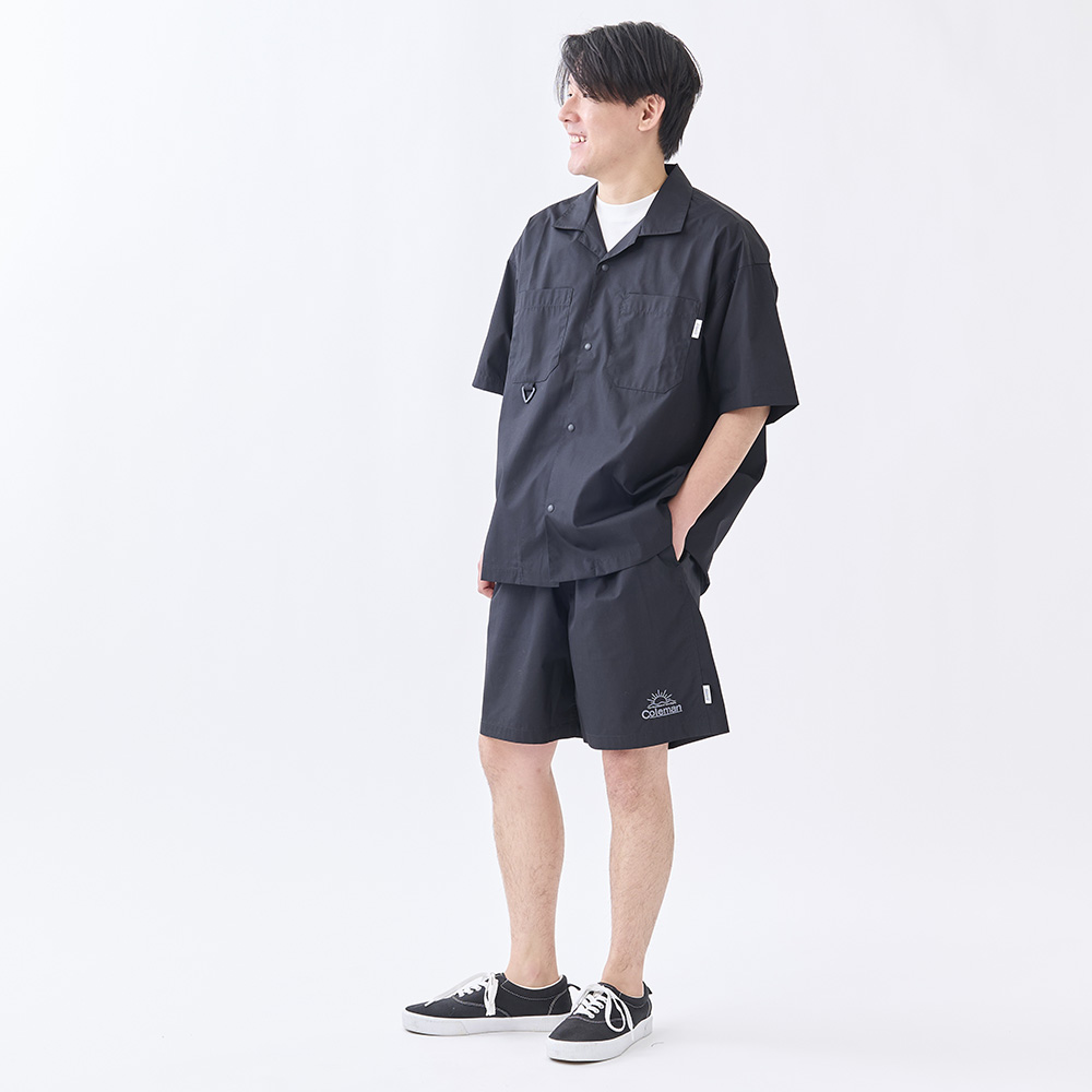 ゼロテックス オープンカラーシャツ（ブラック）