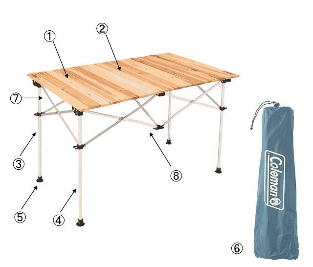 ナチュラルウッド　ロールテーブル/110用天板（1セット）