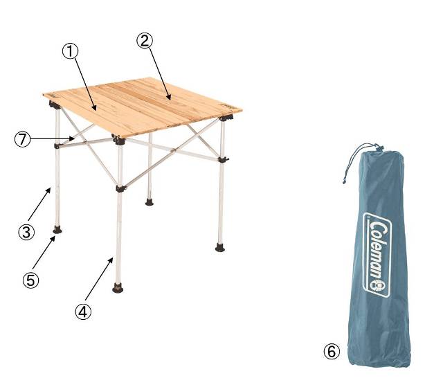 ナチュラルウッド　ロールテーブル/65用天板1セット