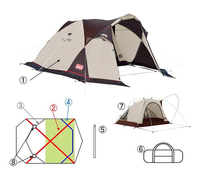 ウェザーマスター(R)デュオドーム用リアポール（1本入り）