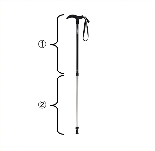 下段ポール　トレッキングポール　TP-T003 （ブラック） 2段用