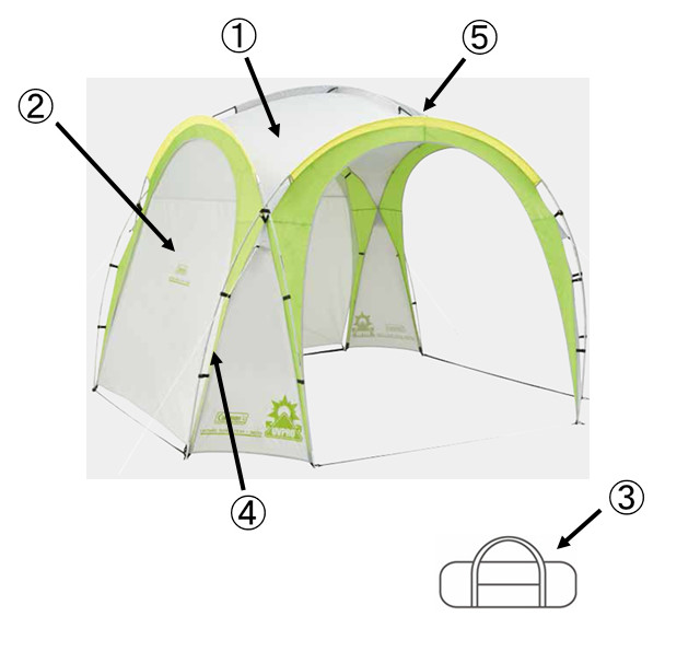 ドームシェルター/300サイドウォール付　用アーチポール（メイン）※1本入り