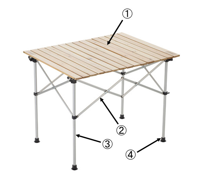 ナチュラウウッドロールテーブル/90用天板セット