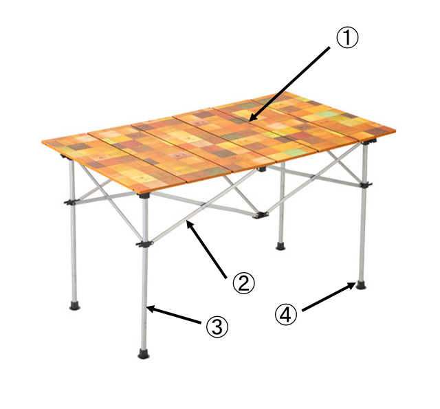 ナチュラルモザイクロールテーブル/120用フレームセット