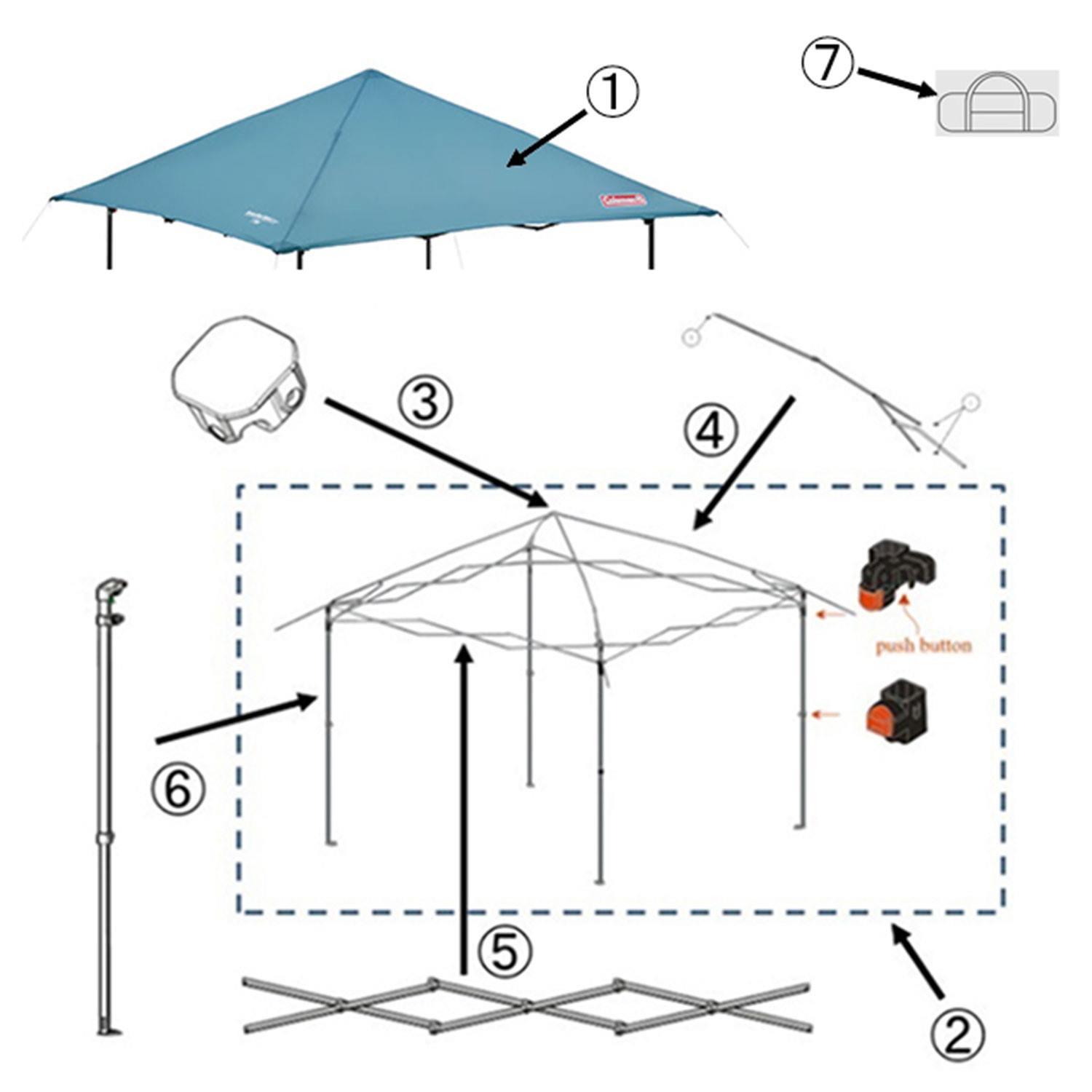 インスタントバイザーシェードⅡ/M用レッグフレーム