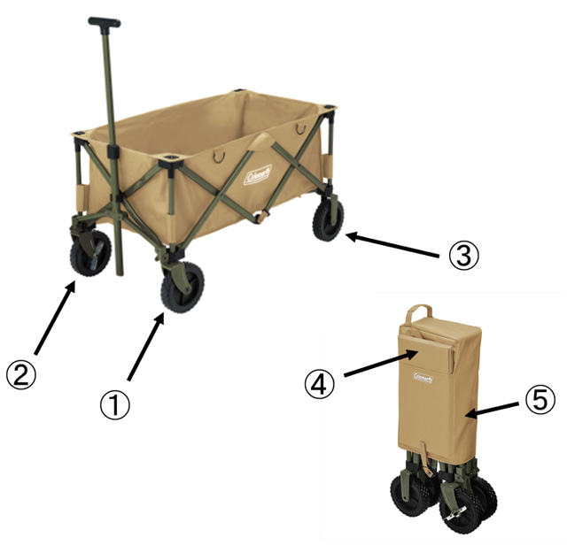 アウトドアワゴン(コヨーテブラウン) リアホイール　リアタイヤ