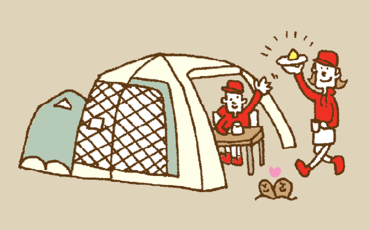 テント＋スクリーンタープ