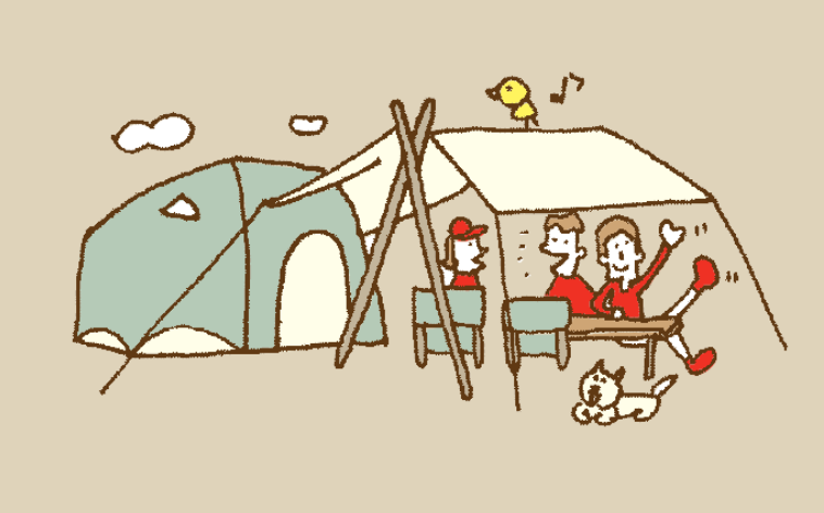 テント＋ヘキサタープ