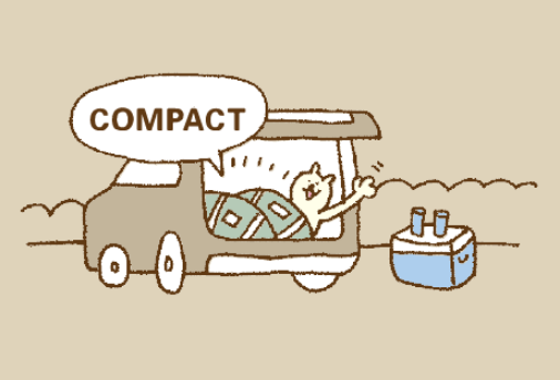 3.コンパクトに収納できる